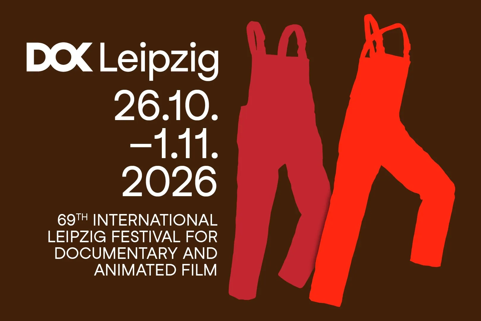 DOK Leipzig festival graphic: 26.10 to 1.11.2026, 69th International Leipzig Festival for Documentary and Animated Film
